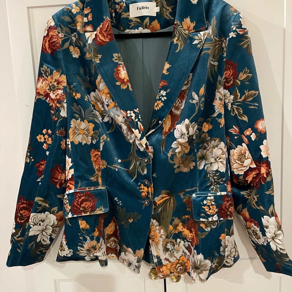 Floral Velvet Blazer - Multicolor - Picture 4 of 9